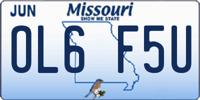 MO license plate OL6F5U