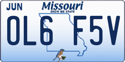 MO license plate OL6F5V