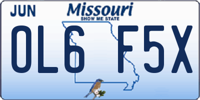 MO license plate OL6F5X