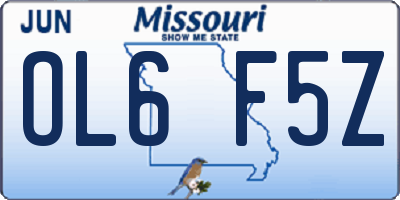 MO license plate OL6F5Z