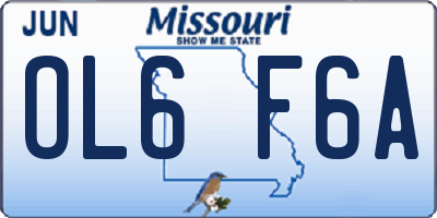 MO license plate OL6F6A