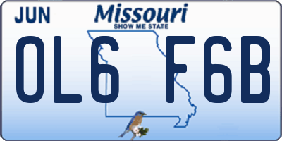 MO license plate OL6F6B