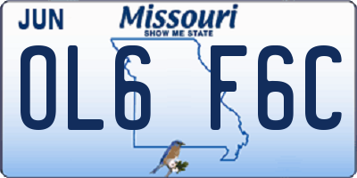 MO license plate OL6F6C