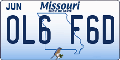 MO license plate OL6F6D