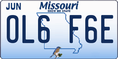 MO license plate OL6F6E
