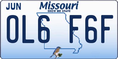 MO license plate OL6F6F