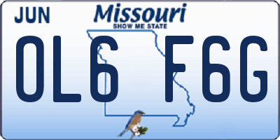 MO license plate OL6F6G