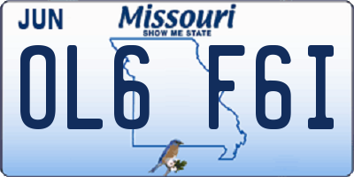 MO license plate OL6F6I
