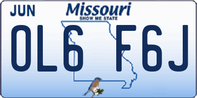 MO license plate OL6F6J