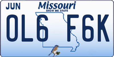 MO license plate OL6F6K