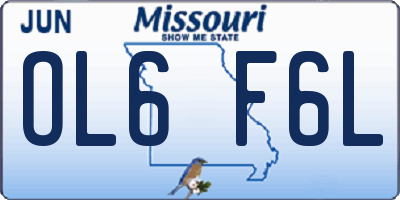 MO license plate OL6F6L