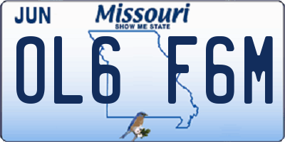 MO license plate OL6F6M