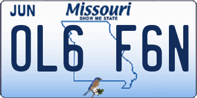MO license plate OL6F6N