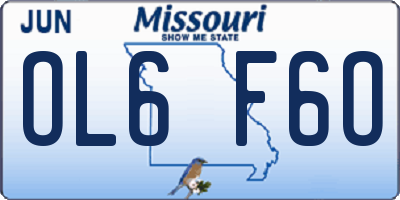 MO license plate OL6F6O