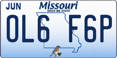MO license plate OL6F6P