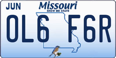 MO license plate OL6F6R
