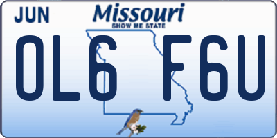 MO license plate OL6F6U