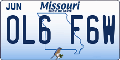 MO license plate OL6F6W