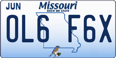 MO license plate OL6F6X