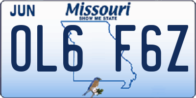 MO license plate OL6F6Z
