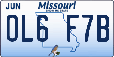 MO license plate OL6F7B