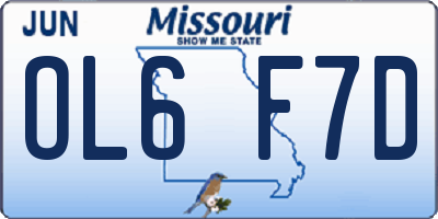 MO license plate OL6F7D
