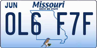 MO license plate OL6F7F