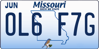 MO license plate OL6F7G
