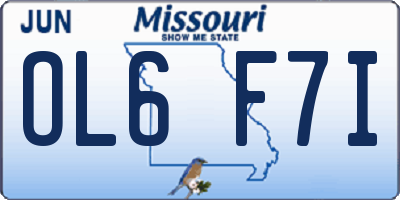 MO license plate OL6F7I