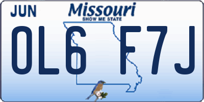 MO license plate OL6F7J
