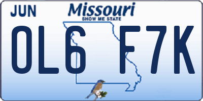 MO license plate OL6F7K