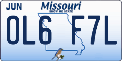 MO license plate OL6F7L