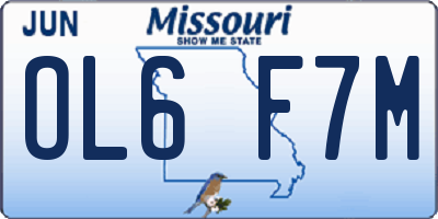 MO license plate OL6F7M