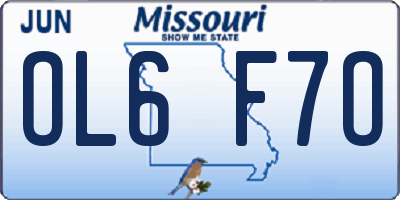 MO license plate OL6F7O