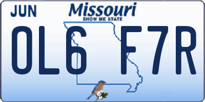 MO license plate OL6F7R