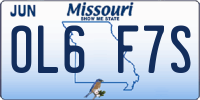 MO license plate OL6F7S
