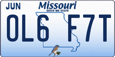 MO license plate OL6F7T