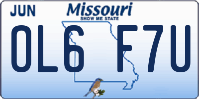 MO license plate OL6F7U