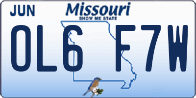 MO license plate OL6F7W