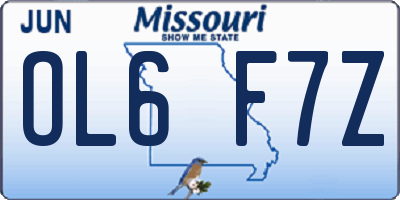 MO license plate OL6F7Z