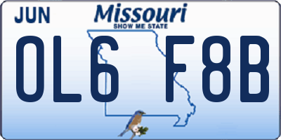 MO license plate OL6F8B