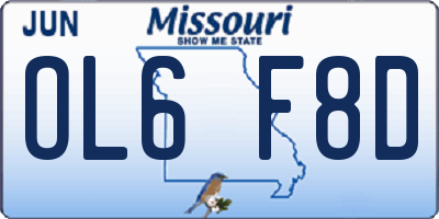 MO license plate OL6F8D