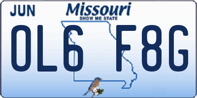 MO license plate OL6F8G