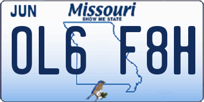 MO license plate OL6F8H