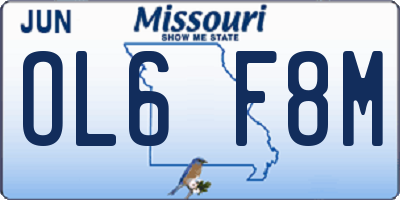 MO license plate OL6F8M