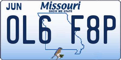 MO license plate OL6F8P