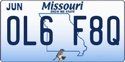 MO license plate OL6F8Q