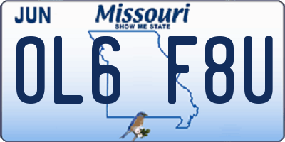 MO license plate OL6F8U