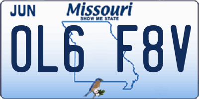 MO license plate OL6F8V