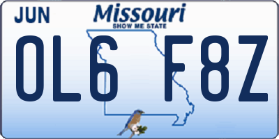 MO license plate OL6F8Z